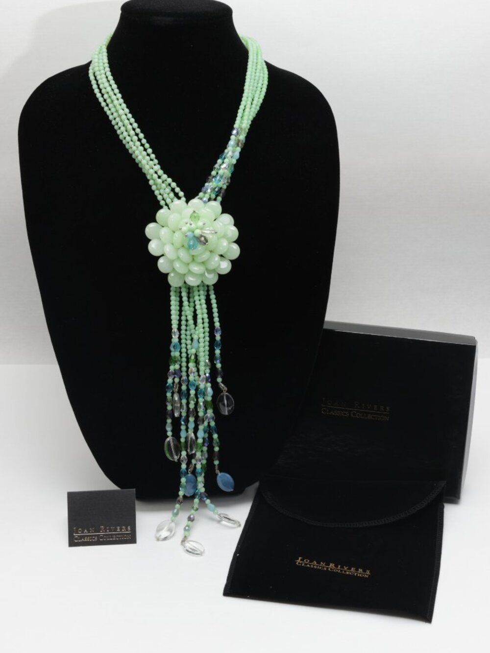 Joan Rivers Starlet  SEA FOAM color Flower Necklace Classic Collection New w Box